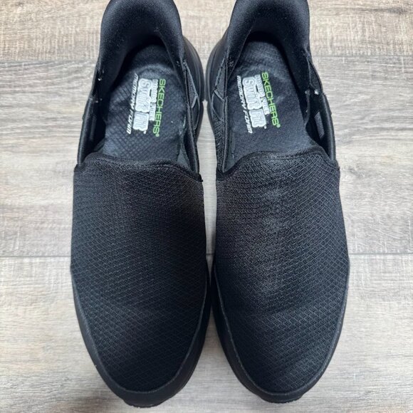 Skechers Swift Fit Hands Free Black Slip On Sneakers Men's Size 10.5 - Picture 2 of 7